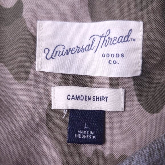 Universal Thread Womens Camden Camo Button-Down Shirt L Long Sleeve Casual Top - Picture 4 of 5